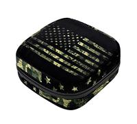 Bolsa de almacenamiento de servilletas sanitarias, bolsas de productos femeninos, bolsa portátil para niñas, mujeres, señoras, bandera estadounidense retro de EE. UU, Varios colores, 4.7x6.6x6.6 in/12x17x17 cm
