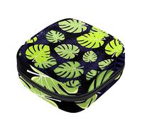 Bolsa de almacenamiento de servilletas sanitarias, bolsas de productos femeninos, bolsa portátil para niñas y mujeres, hojas negras tropicales, Varios colores, 4.7x6.6x6.6 in/12x17x17 cm