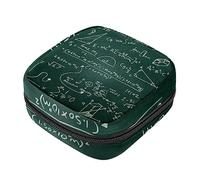 Bolsa de almacenamiento de servilletas sanitarias, bolsas de productos femeninos, bolsa portátil para niñas y mujeres, fórmulas científicas dibujadas a mano, Varios colores, 4.7x6.6x6.6 in/12x17x17 cm