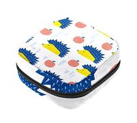 Bolsa de almacenamiento de servilletas sanitarias, bolsas de productos femeninos, bolsa portátil para niñas y mujeres, lindo animal erizo manzana, Varios colores, 4.7x6.6x6.6 in/12x17x17 cm