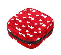 Bolsa de almacenamiento de servilletas sanitarias, bolsas de productos femeninos, bolsa portátil para niñas, mujeres, damas, amor, corazón, rojo a cuadros, Varios colores, 4.7x6.6x6.6 in/12x17x17 cm