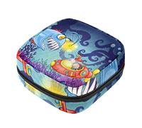 Bolsa de almacenamiento de servilletas sanitarias, bolsas de productos femeninos, bolsa portátil para niñas y mujeres, peces monstruos y submarinos, Varios colores, 4.7x6.6x6.6 in/12x17x17 cm