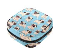 Bolsa de almacenamiento de servilletas sanitarias, bolsas de productos femeninos, bolsa portátil para niñas, mujeres, señoras, pug, cachorros, perros, Varios colores, 4.7x6.6x6.6 in/12x17x17 cm