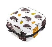 Bolsa de almacenamiento de servilletas sanitarias, bolsas de productos femeninos, bolsa portátil para niñas y mujeres, patrón de erizo lindo, Varios colores, 4.7x6.6x6.6 in/12x17x17 cm