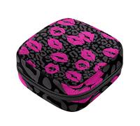 Bolsa de almacenamiento de servilletas sanitarias, bolsas de productos femeninos, bolsa portátil para kit de período para niñas, mujeres, señoras, labios, beso, Varios colores, 4.7x6.6x6.6 in/12x17x17 cm