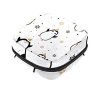 Bolsa de almacenamiento de servilletas sanitarias, bolsas de productos femeninos, bolsa portátil para niñas y mujeres, lindos pingüinos, copos de nieve, Varios colores, 4.7x6.6x6.6 in/12x17x17 cm