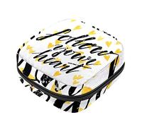 Bolsa de almacenamiento de servilletas sanitarias, bolsas de productos femeninos, bolsa portátil para niñas y mujeres, siga tu corazón con amor, Varios colores, 4.7x6.6x6.6 in/12x17x17 cm