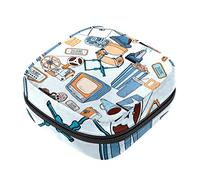 Bolsa de almacenamiento de servilletas sanitarias, bolsas de productos femeninos, kit de período portátil, bolsa para niñas, mujeres, damas, cine, color, patrón sin costuras, Varios colores, 4.7x6.6x6.6 in/12x17x17 cm