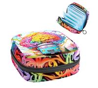 Bolsa de almacenamiento de servilletas sanitarias, cerebro y bus-140 bolsas de tampón con cremallera, bolsa de período para adolescentes y niñas, bolso de menstruación femenina