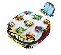 Bolsa de almacenamiento de servilletas sanitarias con burbujas de cómic para mujeres, adolescentes y niñas, bolsa de copa menstrual, soporte para almohadilla de lactancia