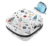 Bolsa de almacenamiento de servilletas sanitarias con diseño de cielo estrellado de dibujos animados, bolsa de almohadilla menstrual portátil con cremallera para adolescentes, niñas, mujeres y mujeres