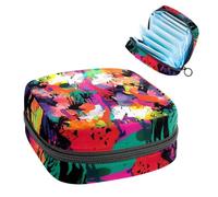 Bolsa de almacenamiento de servilletas sanitarias con patrón abstracto sin costuras, bolsa grande para copa menstrual con cremallera, bolsa para almohadillas de período, bolsa de almacenamiento de