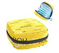 Bolsa de almacenamiento de servilletas sanitarias, con texto en inglés "Hello Words Differente Languages", bolsa con cremallera, bolsa de menstruación femenina para adolescentes y niñas