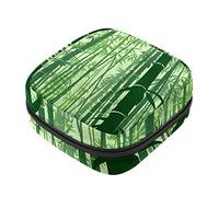 Bolsa de almacenamiento de servilletas sanitarias de bosque de bambú portátil para mujeres, adolescentes y niñas, bolsa de copa menstrual, soporte para almohadilla de lactancia