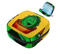 Bolsa de almacenamiento de servilletas sanitarias de cactus amarillo México, bolsa portátil para mujeres, adolescentes y niñas, bolsa de copa menstrual, soporte para almohadilla de lactancia