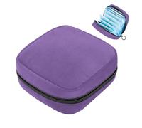 Bolsa de almacenamiento de servilletas sanitarias de color morado puro, bolsa grande para copa menstrual con cremallera, bolsa de almohadillas para el período, bolsa para almacenar panty Liners