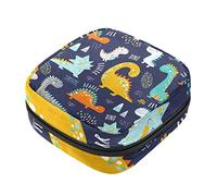 Bolsa de almacenamiento de servilletas sanitarias de dinosaurios coloridos, bolsa de almohadilla menstrual portátil con cremallera para adolescentes, niñas, mujeres y mujeres