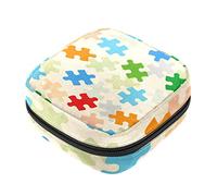 Bolsa de almacenamiento de servilletas sanitarias de rompecabezas, bolsa de almohadilla menstrual portátil con cremallera para adolescentes, niñas, mujeres y mujeres