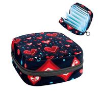 Bolsa de almacenamiento de servilletas sanitarias, día de San Valentín, latido del corazón 2004, bolsa para el primer período para niñas y mujeres, bolsa de copa menstrual, bolsas de tampón para