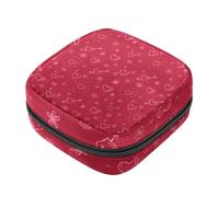 Bolsa de almacenamiento de servilletas sanitarias, diseño de flecha de amor para el día de San Valentín, bolsa roja para kit de primer período para niñas y mujeres, bolsa de copa menstrual, bolsas de