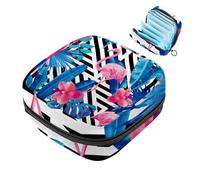 Bolsa de almacenamiento de servilletas sanitarias, flamenco tropical, rayas negras, bolsa menstrual portátil, forro de panty, tampones, almohadillas sanitarias, soporte de almacenamiento para mujeres,
