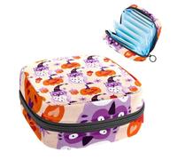 Bolsa de almacenamiento de servilletas sanitarias, Happy Halloween-85, bolsa de tampón con cremallera, bolsa de período para adolescentes y niñas, bolso de menstruación femenina