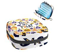 Bolsa de almacenamiento de servilletas sanitarias, Happy Halloween-965, bolsa de tampón con cremallera, bolsa de período para adolescentes y niñas, bolso de menstruación femenina