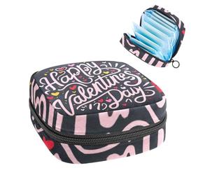 Bolsa de almacenamiento de servilletas sanitarias, Happy Valentine's Day-13 First Period Kit Bag para niñas y mujeres, bolsa de copa menstrual femenina, bolsas de tampón para menstruación, Holde