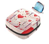 Bolsa de almacenamiento de servilletas sanitarias, Happy Valentine's Day Love Heart-101 - Bolsa para el primer período para niñas y mujeres, bolsa de copa menstrual, bolsas de tampón para menstruación