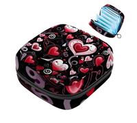 Bolsa de almacenamiento de servilletas sanitarias, Happy Valentine's Day Love Heart-167 First Period Kit Bag para niñas y mujeres, bolsa de copa menstrual femenina, bolsas de tampón para menstruación,