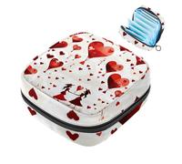 Bolsa de almacenamiento de servilletas sanitarias, Happy Valentine's Day Love Heart-200 First Period Kit Bag para niñas y mujeres, bolsa de copa menstrual femenina, bolsas de tampón para menstruación,