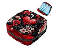 Bolsa de almacenamiento de servilletas sanitarias, Happy Valentine's Day Love Heart-222 First Period Kit Bag para niñas y mujeres, bolsa de copa menstrual femenina, bolsas de tampón para menstruación,