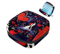Bolsa de almacenamiento de servilletas sanitarias, Happy Valentine's Day Love Heart-68 First Period Kit Bag para niñas y mujeres, bolsa de copa menstrual femenina, bolsas de tampón para menstruación,
