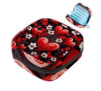 Bolsa de almacenamiento de servilletas sanitarias, Happy Valentine's Day Love Heart-79 First Period Kit Bag para niñas y mujeres, bolsa de copa menstrual femenina, bolsas de tampón para menstruación,