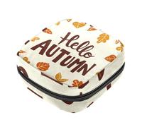 Bolsa de almacenamiento de servilletas sanitarias, Hello Autumn Fall First Period Kit Bag para niñas y mujeres, bolsa de copa menstrual femenina, bolsas de tampón para menstruación, Holde