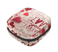 Bolsa de almacenamiento de servilletas sanitarias, hermosa bolsa de San Valentín Love You Forever First Period Kit para niñas y mujeres, bolsa de copa menstrual, bolsas de tampón para menstruación