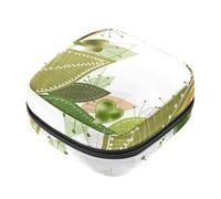 Bolsa de almacenamiento de servilletas sanitarias, hojas verdes del bosque con forma de amor, bolsa para kit de primer período para niñas y mujeres, bolsa de copa menstrual, bolsas de tampón para