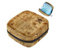 Bolsa de almacenamiento de servilletas sanitarias, mapa del tesoro pirata, bolsa para el primer período, para niñas y mujeres, bolsa de copa menstrual, bolsas de tampón para menstruación femenina,