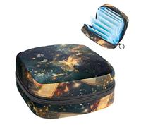Bolsa de almacenamiento de servilletas sanitarias, mariposa con margarita brillante Trail in The Sky, bolsa de tampón con cremallera, bolsa de período para adolescentes y niñas, bolso de menstruación