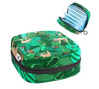 Bolsa de almacenamiento de servilletas sanitarias, menstrual, bolsa de tamp髇, organizador de almohadillas para mujeres lindos perezosos colgantes en 醨boles de la selva
