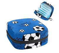 Bolsa de almacenamiento de servilletas sanitarias, menstrual, bolsa de tamp髇, organizador de almohadillas para mujeres pelota de f鷗bol voladora con patr髇 de alas de 醤gel