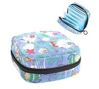 Bolsa de almacenamiento de servilletas sanitarias, menstrual, bolsa de tamp髇, organizador de almohadillas para mujeres vida marina, tortuga, estrella de mar, caracola, caballo de mar