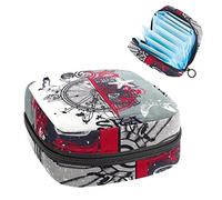 Bolsa de almacenamiento de servilletas sanitarias, menstrual, bolsa de tamp髇, organizador de almohadillas para mujeres fondo de mar, ancla de estrella de mar, gaviota