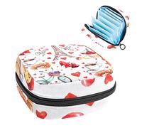 Bolsa de almacenamiento de servilletas sanitarias, menstrual, bolsa organizadora de servilletas sanitarias, almohadillas de servilletas, torre Eiffel de Par韘, amor, coraz髇, t? vino