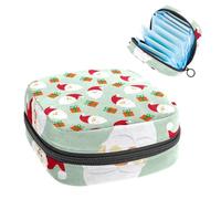 Bolsa de almacenamiento de servilletas sanitarias, Merry Christmas Santa Claus-1025, bolsa para kit de primer período, para niñas y mujeres, bolsa de copa menstrual, bolsas de tampón femenino, Holde