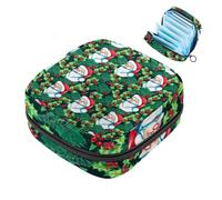 Bolsa de almacenamiento de servilletas sanitarias, Merry Christmas Santa Claus-409, bolsa para kit de primer período, para niñas y mujeres, bolsa de copa menstrual, bolsas de tampón femenino, Holde