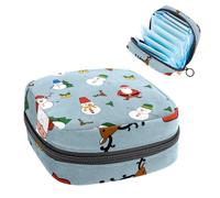 Bolsa de almacenamiento de servilletas sanitarias, muñeco de nieve de Navidad Santa-1003, bolsa para kit de primer período para niñas y mujeres, bolsa de copa menstrual femenina, bolsas de tampón para