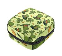 Bolsa de almacenamiento de servilletas sanitarias para sombrero del día de San Patricio, bolsa de almohadilla menstrual portátil con cremallera para adolescentes, niñas, mujeres y mujeres