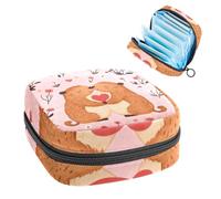 Bolsa de almacenamiento de servilletas sanitarias portátil, bolsa de copa menstrual, bolsa femenina para almohadillas de menstruación para adolescentes, kit de primer período, lindo capibaras en amor