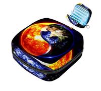 Bolsa de almacenamiento de servilletas sanitarias, Sun Yin Yang Fire First Period Kit Bag para niñas y mujeres, bolsa de copa menstrual, bolsas de tampón para menstruación femenina, Holde, Multicolor